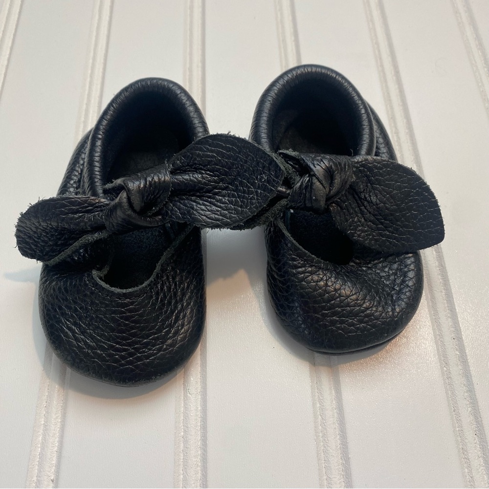 Freshly Picked Ebony Black Knotted Bow Shoes